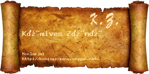 Kőmives Zénó névjegykártya